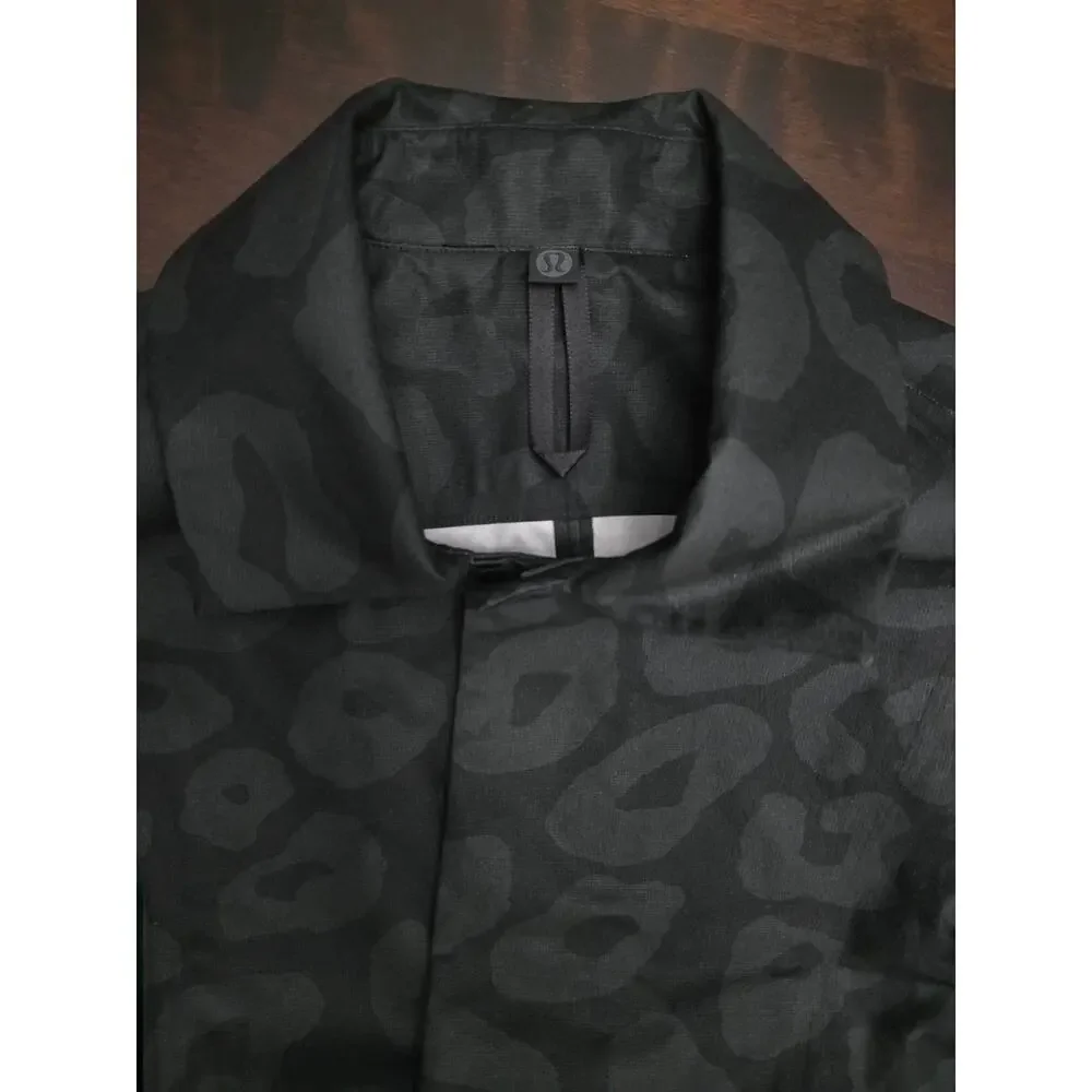 Lululemon LAB Leopard Print Overcoat Black Size Medium